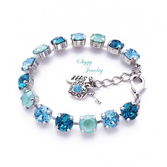 Swarovski® Crystal Bracelet, 8mm Aqua, Teal, Mint - Picture 3 of 9